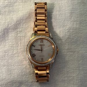 Citizen Eco-Drive Rose Gold Crystal Watch